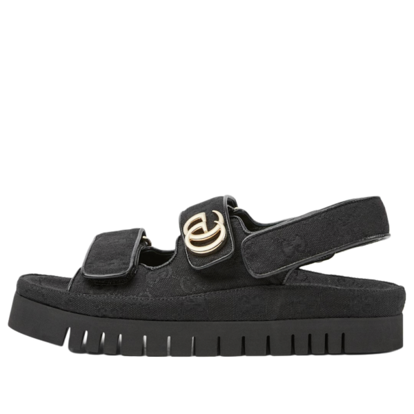 (WMNS) Gucci Double G Sandals 'Black' 816630-FAD9G-1000