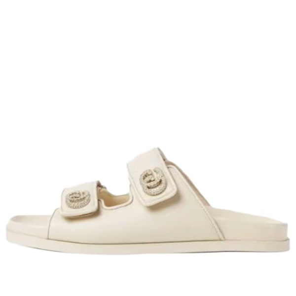 (WMNS) Gucci Double G Leather Slides 'White' 816633-AAEKU-9540