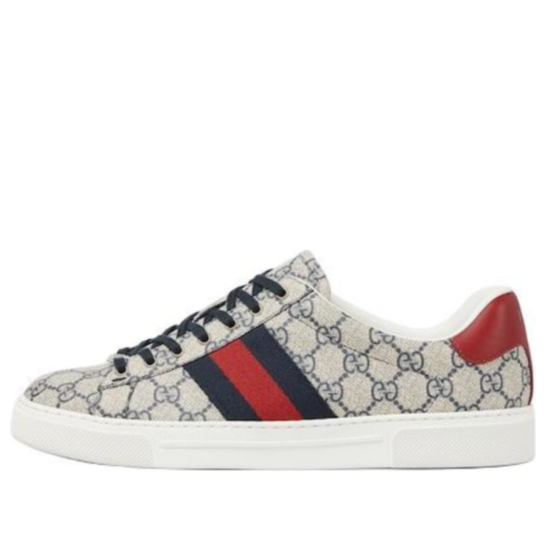 Gucci Ace Web 'Beige Navy' 760775-FACMZ-4049